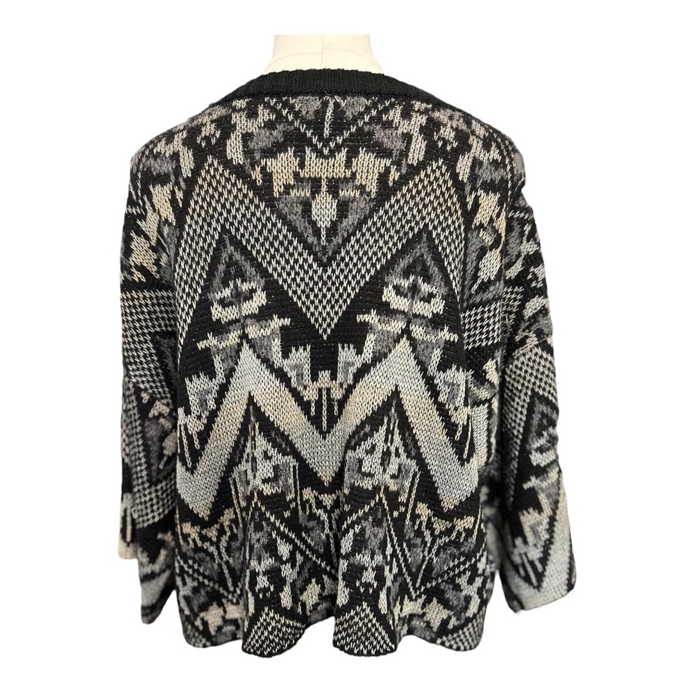 🆕 🖤 NWOT FREE PEOPLE Aztec Superstar 3/4 Sleeve Pullover Sweater | Size S - Picture 6 of 9
